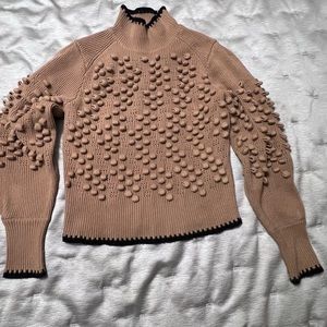 BCBGMaxAzira 3D knit camel color with black trim, size M